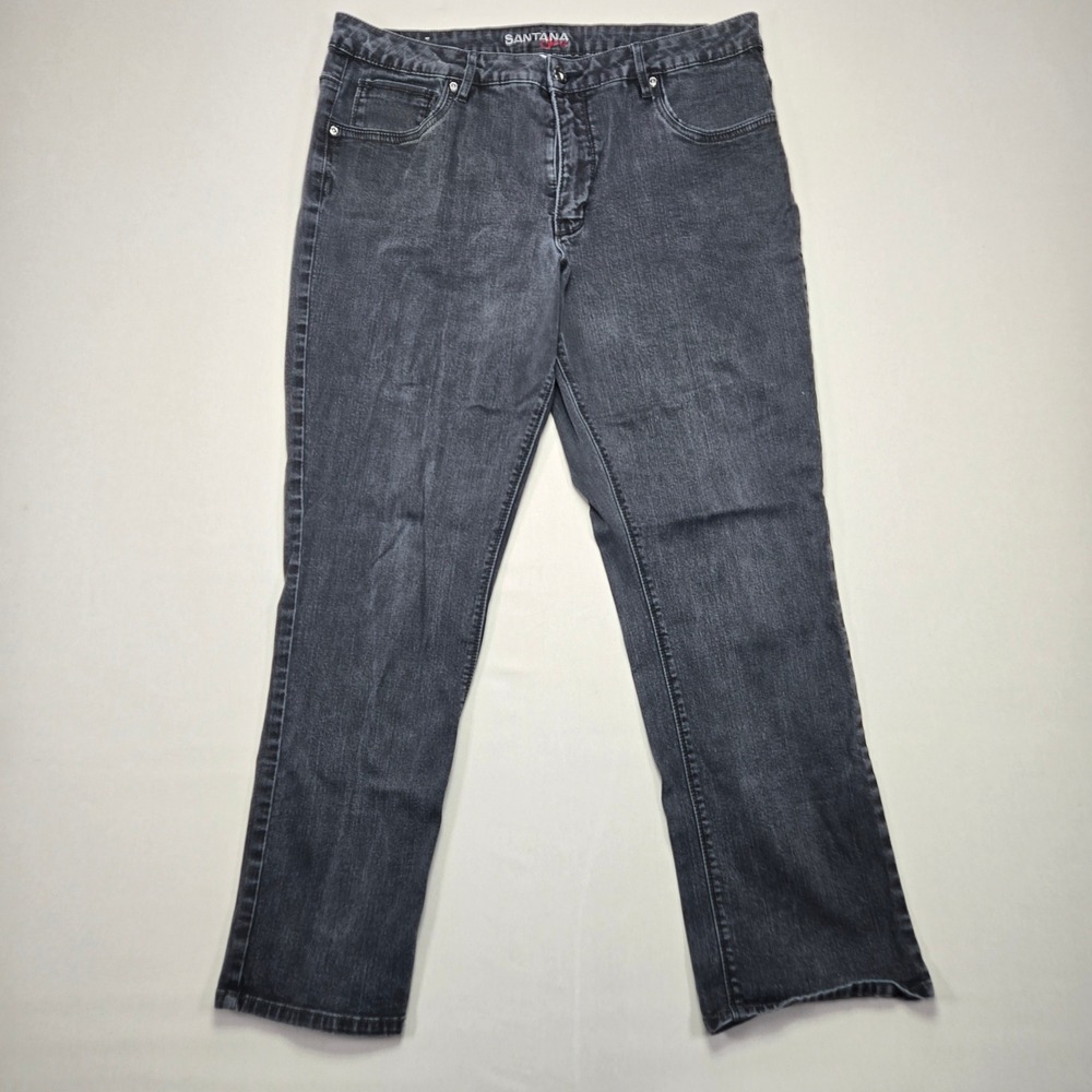 Santana Jeans Denim Pants‎ Stretch Black Wash Comfort Fit Women's 16x30
